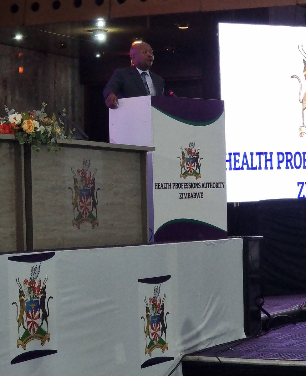Keynote Address Highlight: Dr. Aspect Maunganidze, @MoHCCZim Permanent Secretary,delivered an impactful speech at the HPA Conference,emphasizing the crucial role of mental health in the lives of health practitioners. Let's prioritize mentalhealth.