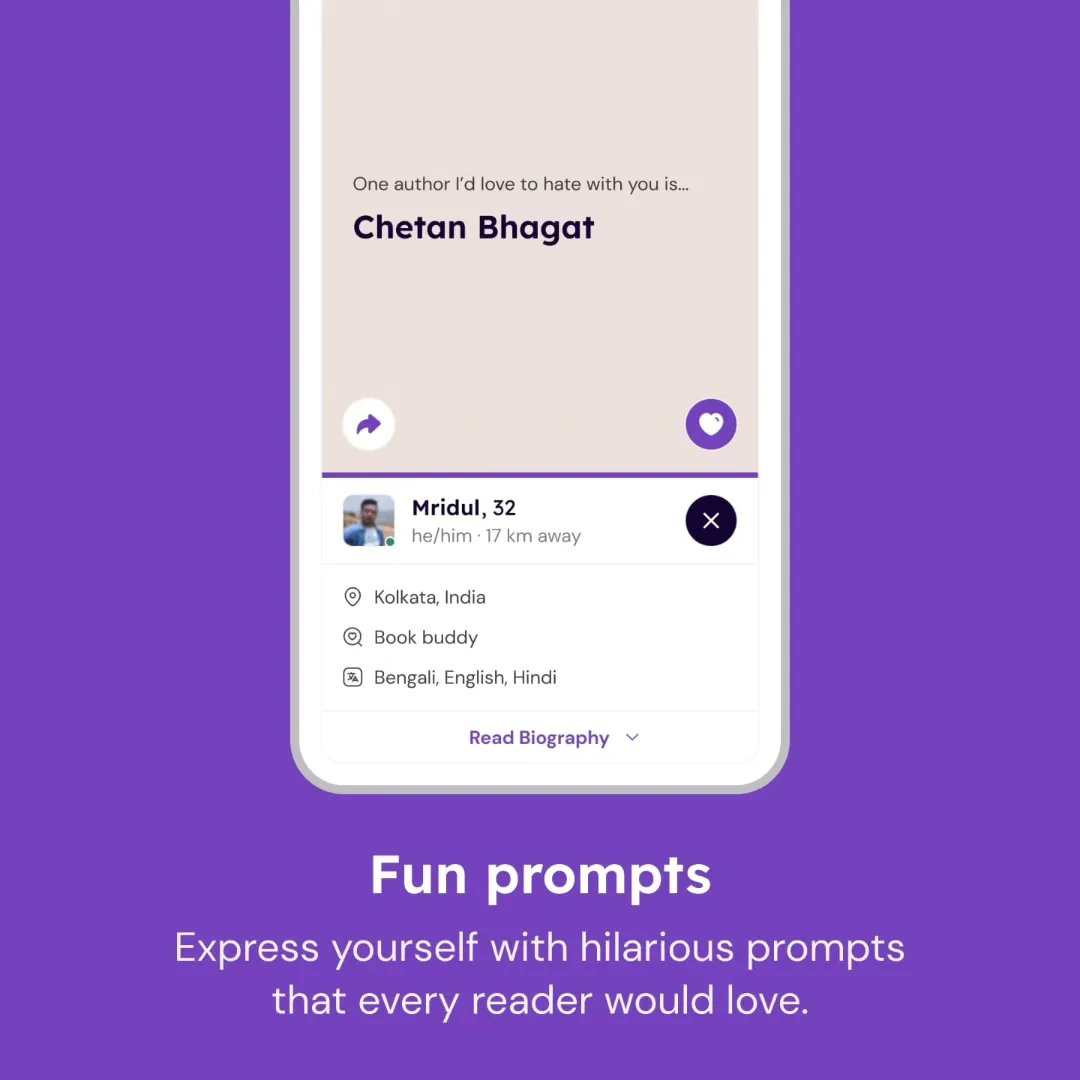 harshsnehanshu's tweet photo. NEW STARTUP ALERT

Introducing Bookmark, a dating app for readers. It's live for android: https://t.co/NDtwRNO4tp (ios coming soon!) 

On @bookmarkappco, you swipe on books, not looks. 📚 Your DP remains locked until you match and exchange 10 messages with each other. 🔒 https://t.co/Wt3Fqx2iIV