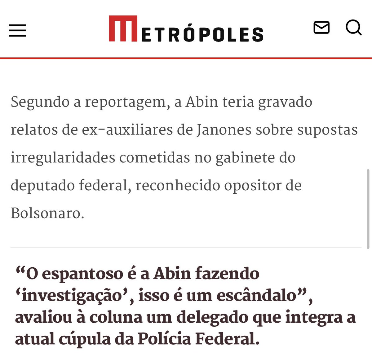 AndreJanonesMG's tweet photo. Um escândalo armado, que vai caindo por terra. Bolsonaro tentou usar a máquina para me incriminar ainda durante a eleição e não conseguiu, por um simples motivo. Eu não cometi crimes 👍 https://t.co/owe9mpnSfU