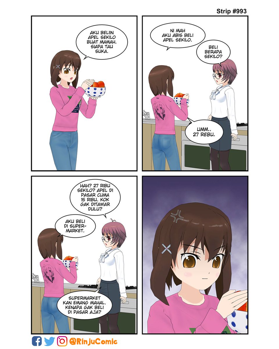 RinjuComic's tweet photo. beliin mamah apel sekilo, lanjutan komik kmarin yg ngasih parfait
#RinjuComicStrip #RCMaya https://t.co/QSplOZAP8F