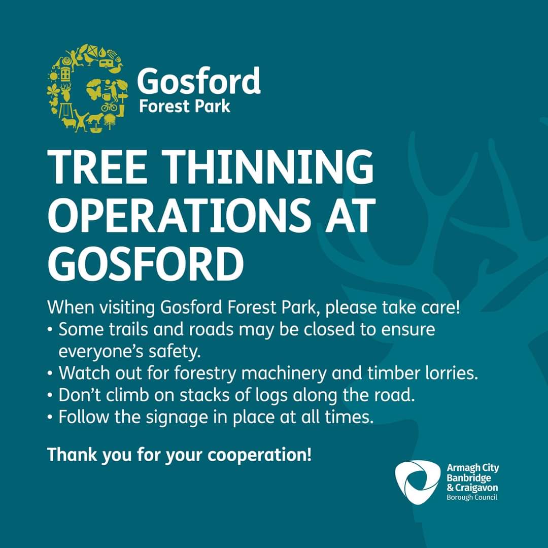 Forest Service Northern Ireland (@forestserviceni) on Twitter photo Post
We are currently carrying out silvicultural timber harvesting operations in Gosford forest park #GosfordForestPark . The area is used extensively by the public and safety is our top priority. Please enjoy your visit and follow all onsite safety instructions. <a href="/abcb_council/">ABC Council</a> Post
We are currently carrying out silvicultural timber harvesting operations in Gosford forest park #GosfordForestPark . The area is used extensively by the public and safety is our top priority. Please enjoy your visit and follow all onsite safety instructions. <a href="/abcb_council/">ABC Council</a>