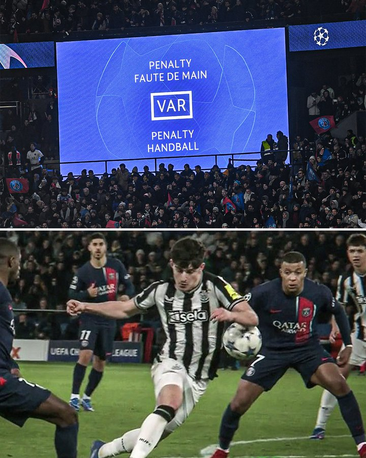 UEFA have clarified that "no handball offence should be called on a player if the ball is previously deflected from his own body." 

The VAR who awarded PGS's penalty last night has also been removed from duty for tonight by UEFA. 

Robbed 🤬