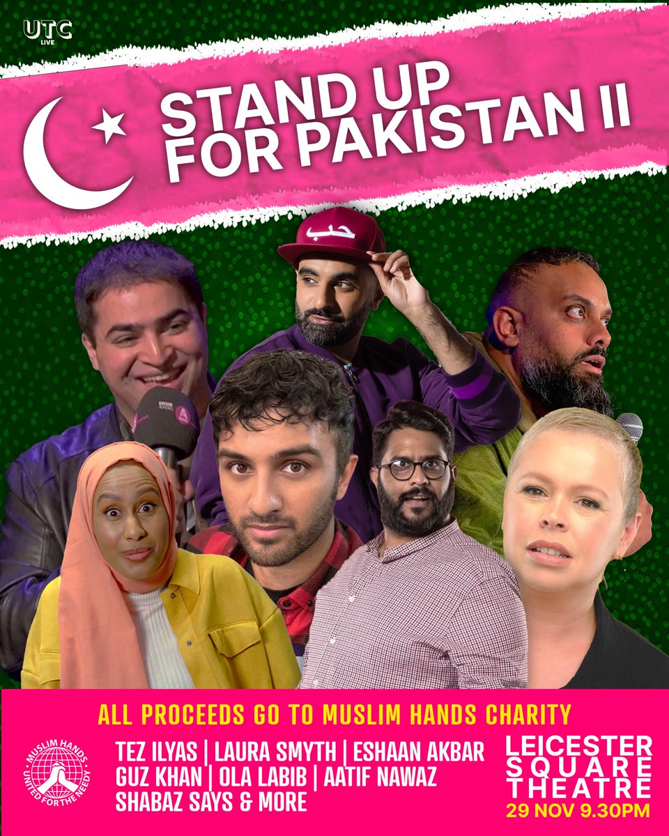 CelebBulletin's tweet image. .@tezilyas will be joined by @GuzKhanOfficial, @eshaanakbar, @thatlaurasmyth, @AatifNawaz, @TheOlaLabib and @ShabazSays in his #StandUpForPakistan comedy night at the @lsqtheatre tonight! All proceeds to @MuslimHandsUK