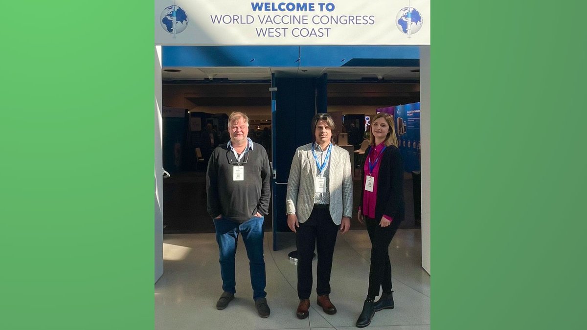 VisMederi's tweet photo. Chief Development Officer Alessandro Manenti, Project Director Luisa Ganfini, and Prof. Nigel Temperton from the University of Kent are attending the World Vaccine Congress West Coast in California.

#VisMederigroup #HealthcareInnovation #WVCWC #WorldVaccineCongress #Vaccines https://t.co/WGdgGgINQa