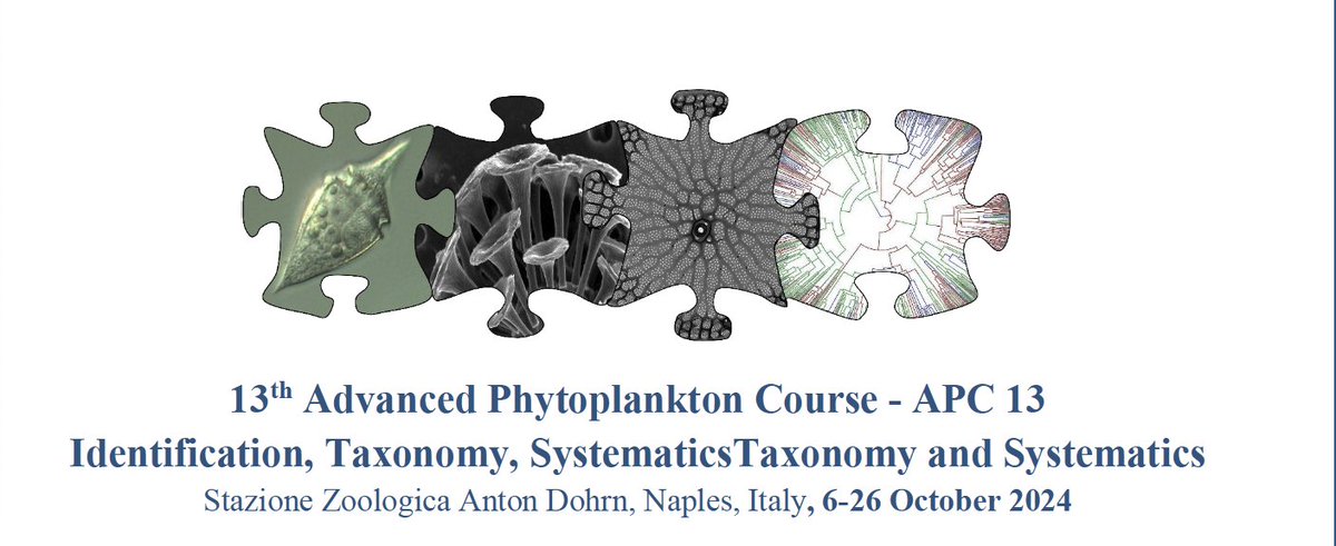 The 13th Advanced Phytoplankton Course #APC13 will be held at the Stazione Zoologica Anton Dohrn, Naples, Italy 6-26 October 2024 See link below, applications are open until 5th January 2024 szn.it/index.php/en/e…