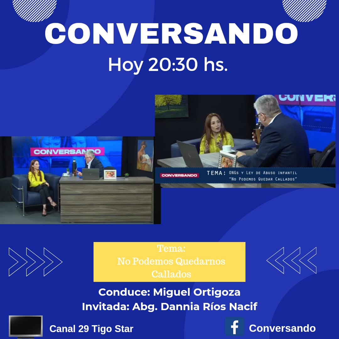 FenapepParaguay's tweet image. ¡Hoy miércoles se viene otro programa más de Conversando!

&quot;No Podemos Quedarnos Callados&quot; es el tema a tratar junto con nuestra invitada la &amp;lt;Abogada Dannia Ríos Nacif.&amp;gt;

Conduce: Miguel Ortigoza.

#nopodemosquedarnoscallados #conversando2023 #oneges #danniarios #miguelortigoza