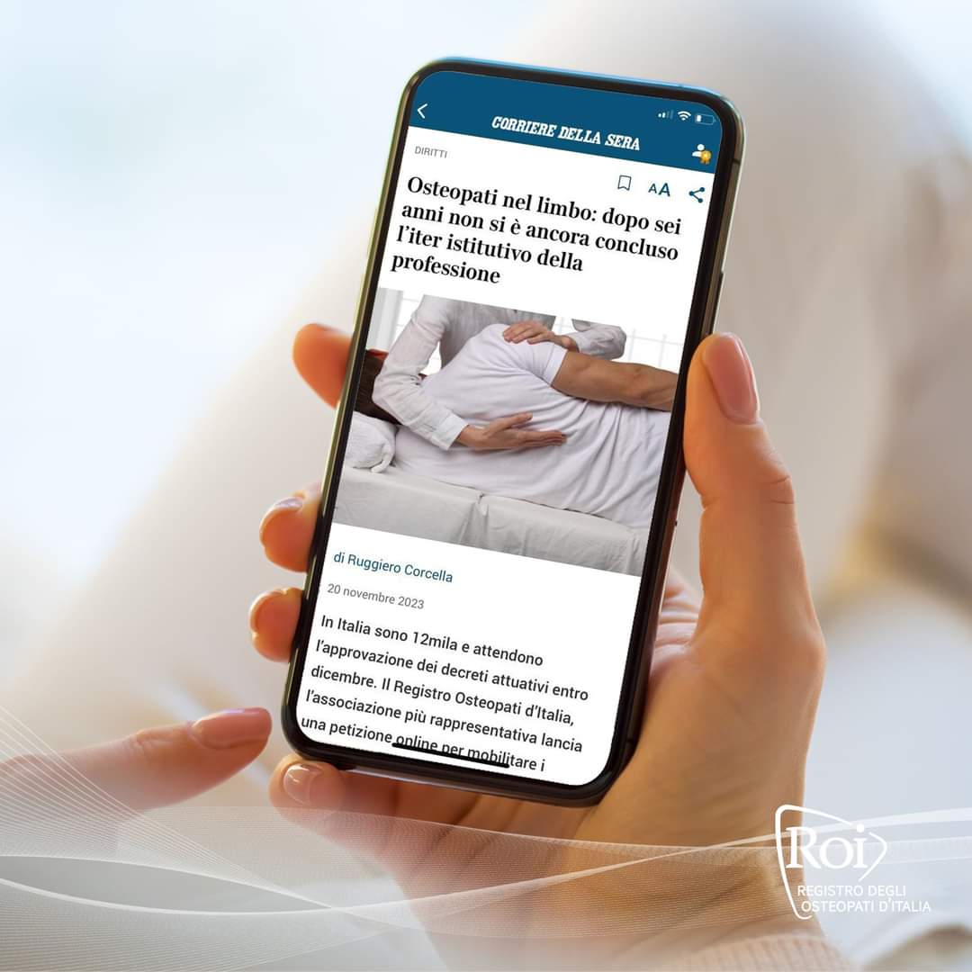 <a href="/MinisteroSalute/">Ministero della Salute</a> <a href="/ROI_Osteopati/">ROI</a> <a href="/Corriere/">Corriere della Sera</a> <a href="/Corriere_Salute/">Corriere.it Salute</a> <a href="/GiorgiaMeloni/">Giorgia Meloni</a> 
#osteopatia
In attesa da anni..