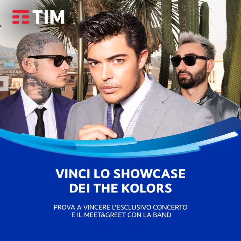TIM_Official's tweet photo. Sei carico per un'esperienza esclusiva a Roma insieme ai @TheKolors? 🎤⭐️ Solo con #TIMParty puoi vincere lo speciale showcase e il Meet&Greet con la band. Scopri come partecipare, gioca subito. 👇 #LaForzaDelleConnessioni