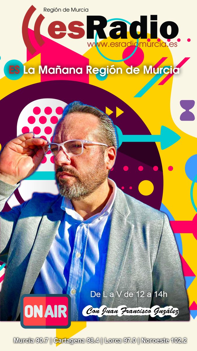 De 12-14h en esRadio Region de Murcia, toda la actualidad de nuestra region con las voces de sus protagonistas. Hoy a las 13.20h entrevistamos a Ruben Martinez Alpañez, portavoz del grupo parlamentario Vox en la asamblea. 
esradiomurcia.es 
Descarga nuestra app esRadio RM