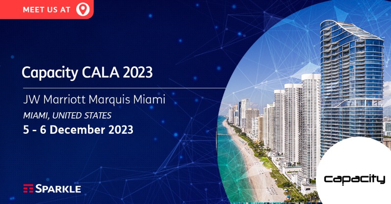 TISparkle's tweet photo. Meet us at @CapacityMedia #CapacityCALA, the new launch event for the #Caribbean and #LatinAmerican #connectivity community, on Dec. 5 - 6 to deal with #Fibre, #DataCentre, #Cloud and all the #ICT industry topics. Looking forward to seeing you there! #KeepingTheWorldConnected
