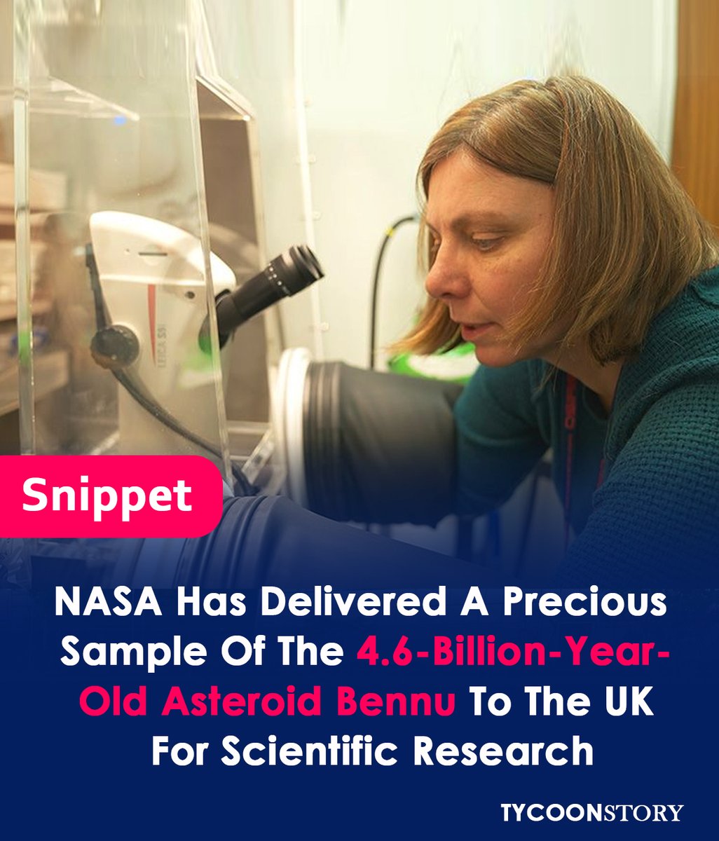 TycoonStoryCo's tweet image. A 'Teaspoonful Of Asteroid' Bennu Is Delivered By Nasa To The Uk.

#BennuAsteroidSample #NASAMission #AsteroidResearch #UKScience #CosmicDust #SpaceRocks #BennuSample #AsteroidDelivery  #teaspoon #asteroidBennu #nasa #earth #research #museum @NASA 

tycoonstory.com