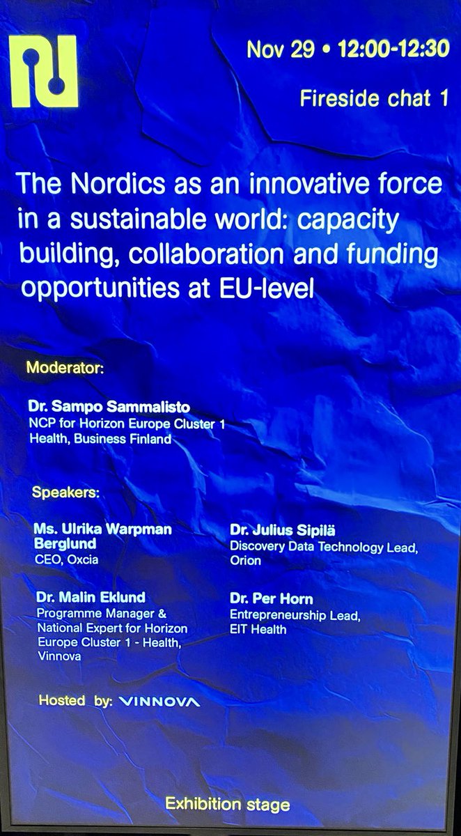 See you at 12.00 @NLSDays a fireside chat at exhibition hall. The Nordics as an innovative force in a sustainable world!