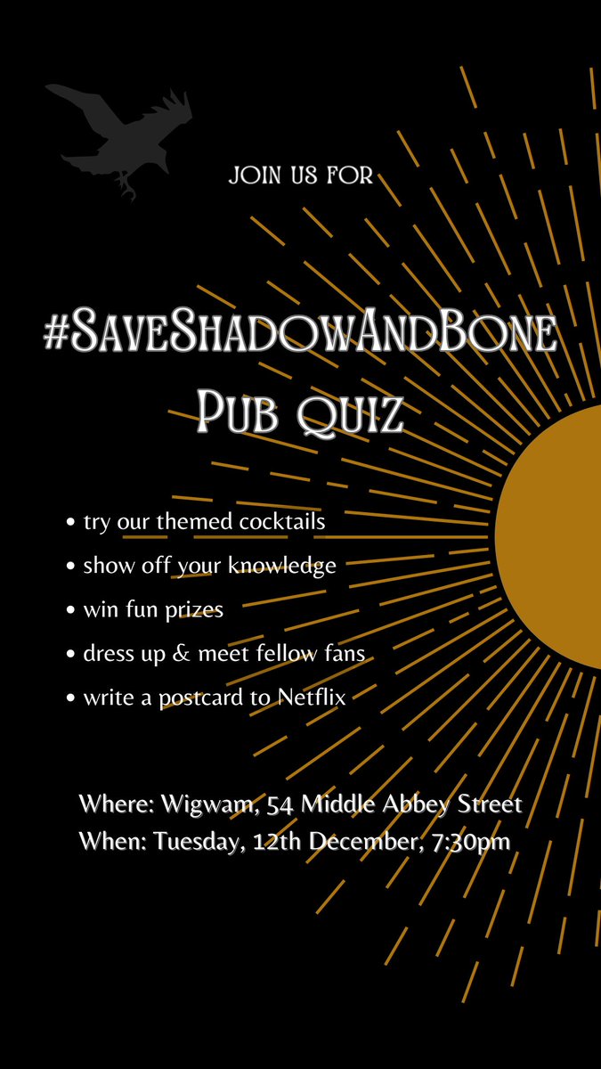 fromverotohero's tweet photo. Calling Shadow and Bone fans in a general Ireland area! We're gonna be doing a little gathering to collect some money for the kickstarter and have a bit of fun while at it. Come and join the shenanigans in two weeks!
#SaveShadowAndBone #SixOfCrowsSpinoff #FoundFamily https://t.co/x2cCedTtnK