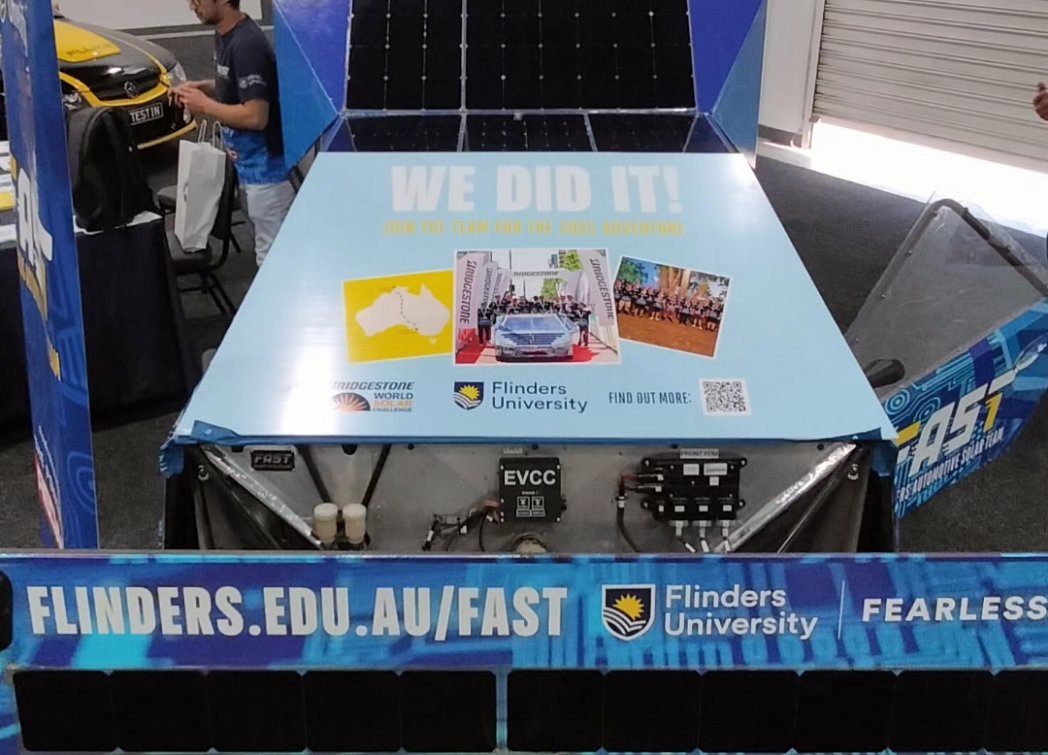 FlindersSolar's tweet image. With the invitation of one of our sponsors, @PhoenixContact0, we were at the Adelaide Showgrounds today to display our solar car for the Adelaide IICA Technology Expo!

We met plenty of great people from different industries exhibiting the latest innovative technologies.
