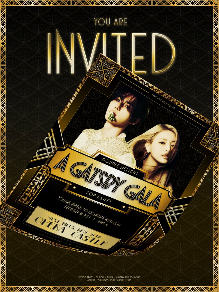 ㅤ

                    🥂Double Delight:
                     A Gatsby Gala for Deiley˚·°

                     ༄ؘ ۪۪۫۫ The Invitation ۪۪۫۫ ༄ؘ

                     #TheDeileyBash
                     #GatsbyWithDeiley
                     #GatsbyGalaByDeiley"

ㅤㅤㅤ