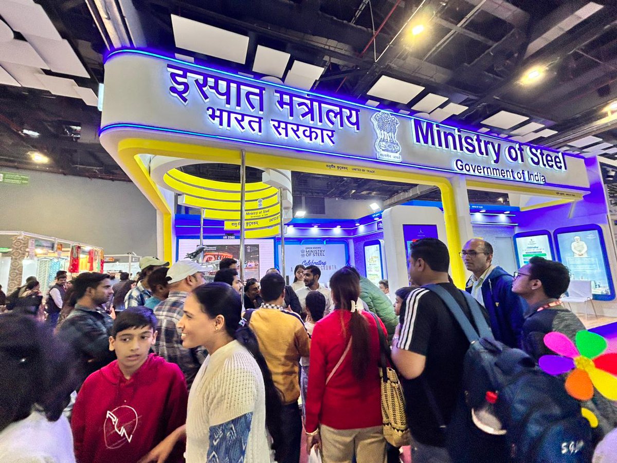 SteelMinIndia's tweet image. Check out the Ministry of Steel&apos;s pavilion at India International Trade Fair 2023 in New Delhi, Pragati Maidan! 

#IIFT2023 #MinistryofSteel #SteelInnovation #PragatiMaidan