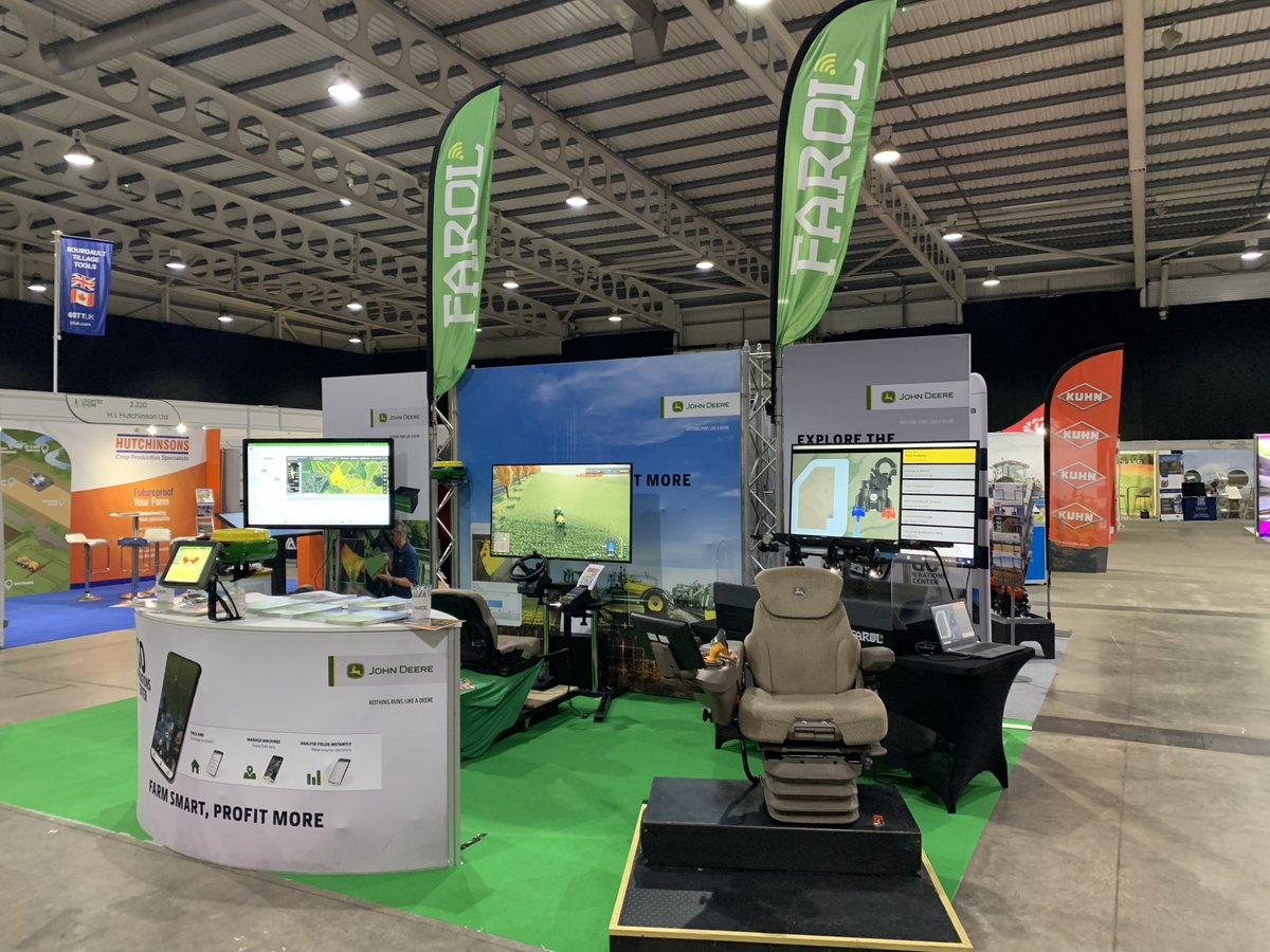 FarolLtd's tweet photo. Come and see Farol and John Deere at @croptecshow, the UK’s leading technical event for arable farming. We are at Stand 2 420 in the NAEC, Stoneleigh in Warwickshire📍 We have the latest John Deere technology on display and a live sprayer demo for you to watch. See you there!🤩 https://t.co/XPfvEWnWWv