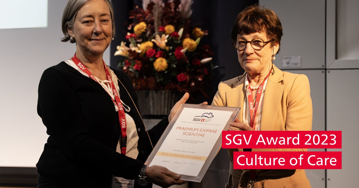 Universität Bern (@unibern) on Twitter photo Alessandra Bergadano of #unibern received the SGV Award for outstanding achievements in #animalwelfare and wellbeing of the people working with them. Congratulations! #cultureofcare
<a href="/SwissSgv/">Swiss Laboratory Animal Science - SGV</a> Alessandra Bergadano of #unibern received the SGV Award for outstanding achievements in #animalwelfare and wellbeing of the people working with them. Congratulations! #cultureofcare
<a href="/SwissSgv/">Swiss Laboratory Animal Science - SGV</a>
