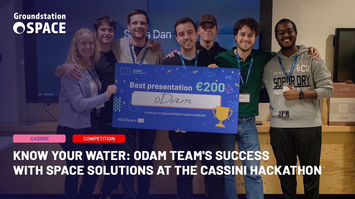 Unlock the future of water resource management! oDam team impressed at the 6th CASSINI Hackathon with their solutions. They offer Annual Water Management Plans and an Early Warning System utilising EU space technologies. Click below to learn more: groundstation.space/cassini-nether…