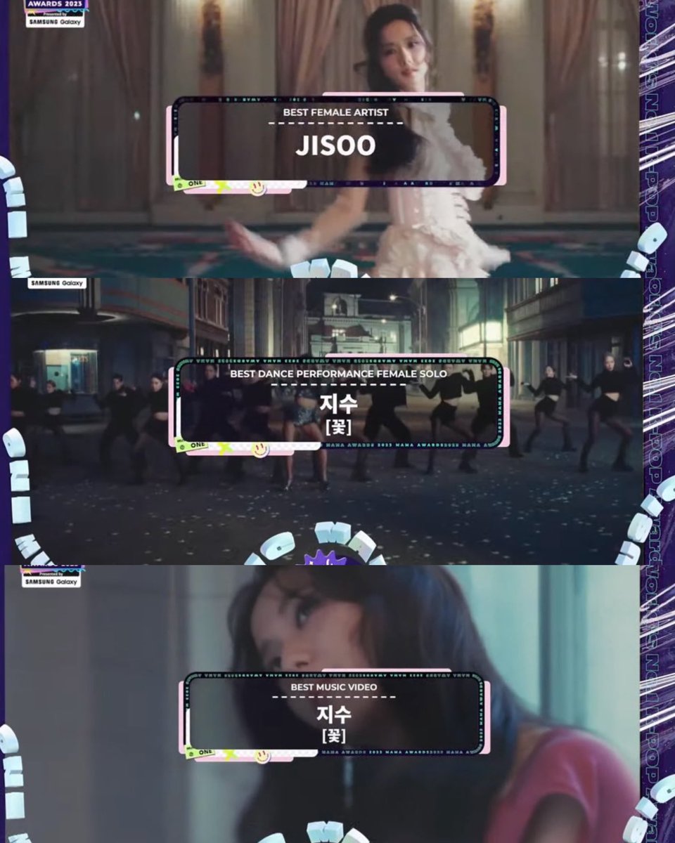 BBU_BLACKPINK's tweet photo. Congratulations to #JISOO for winning 3 AWARDS at the 2023 MAMA Awards!

- BEST FEMALE ARTIST
- BEST DANCE PERFORMANCE FEMALE SOLO
- BEST MUSIC VIDEO

CONGRATULATIONS JISOO
#JISOO_MAMA2023 #2023MAMA #BLACKPINK #FLOWER @BLACKPINK https://t.co/ecAKO8jtvj