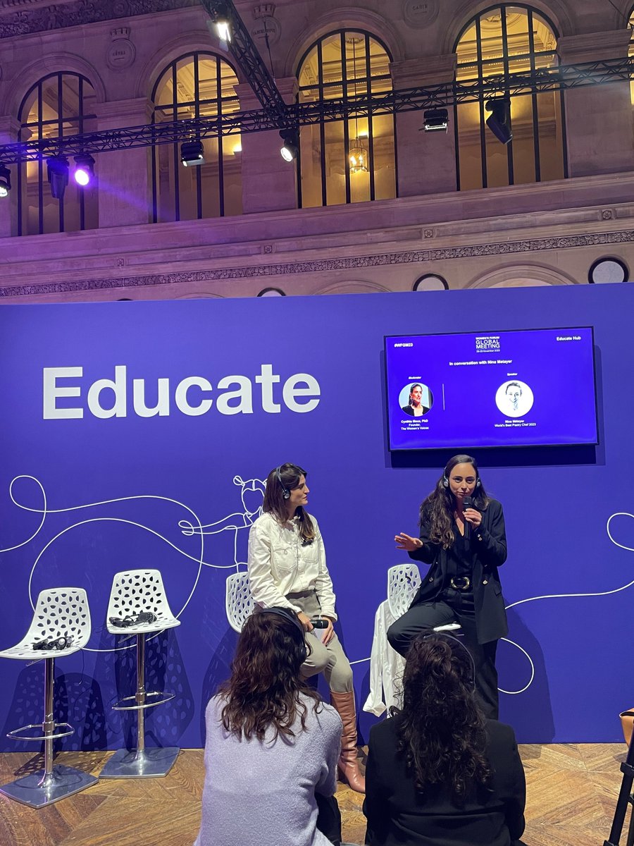 🍰 Discovery Session: Join us for a discussion on how to shatter stereotypes, who are still very present in too many industries, with @CynthiaIllouz, Founder of @CHARI_T and @NinaMetayer, the first woman being awarded the World's Best Pastry Chef title in 2023 #WFGM23