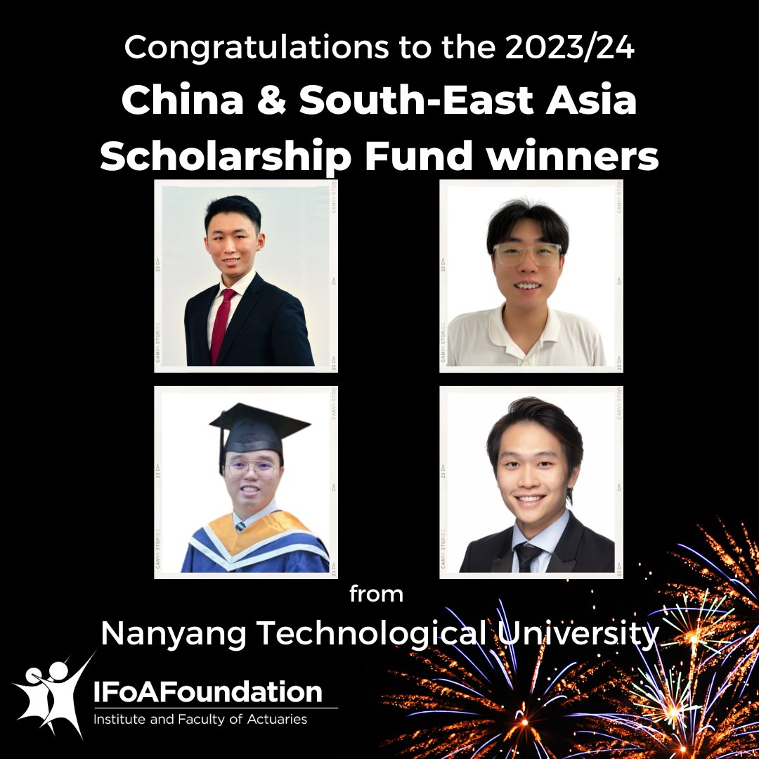 IFoA Foundation (@ifoafoundation) on Twitter photo Congratulations to the 5 China & South-East Asia Scholarship winners for 2023/24 from <a href="/NTUsg/">NTU Singapore</a> 🎉
Well done Wallace Oh (of <a href="/pacificlife/">Pacific Life</a>), Jia Wen Zhang, Lua Su Jin, Ho Jin Xuan and Lew Yau Wen (of <a href="/millimaninsight/">Milliman, Inc.</a>, not pictured) on this achievement!
<a href="/actuarynews/">IFoA</a> <a href="/TheActuaryMag/">The Actuary magazine</a> Congratulations to the 5 China & South-East Asia Scholarship winners for 2023/24 from <a href="/NTUsg/">NTU Singapore</a> 🎉
Well done Wallace Oh (of <a href="/pacificlife/">Pacific Life</a>), Jia Wen Zhang, Lua Su Jin, Ho Jin Xuan and Lew Yau Wen (of <a href="/millimaninsight/">Milliman, Inc.</a>, not pictured) on this achievement!
<a href="/actuarynews/">IFoA</a> <a href="/TheActuaryMag/">The Actuary magazine</a>