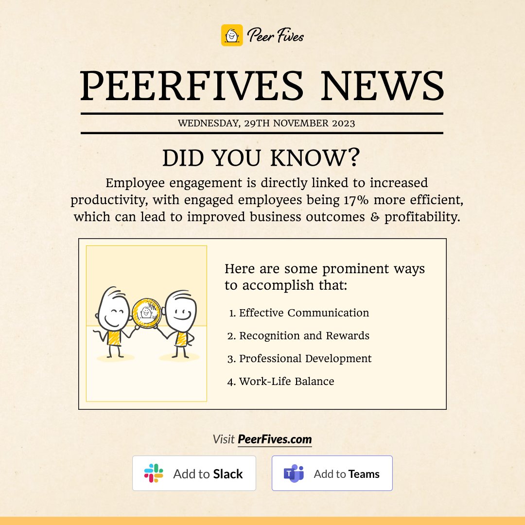 Unleash the power of collaboration—the secret sauce for turbocharging your team! Teams that collaborate hit goals at warp speed. Fast-track your journey with PeerFives—your compass to unparalleled teamwork and recognition! Visit Now: PeerFives.com #Peerfivesnews #news