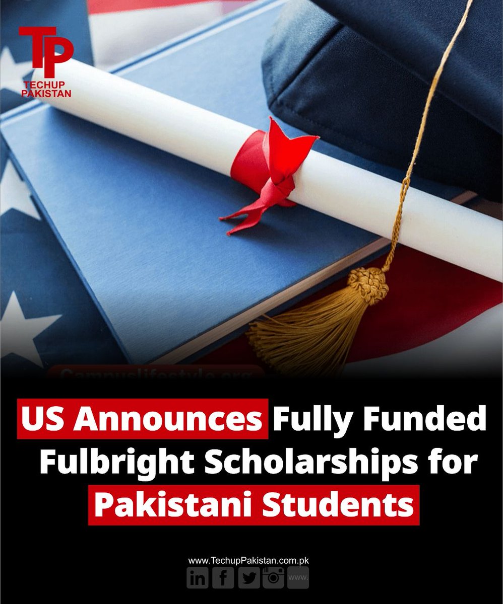 Follow👉 @TechupPak
The 2025 Fulbright Scholarship Program, facilitated by the United States Educational Foundation in Pakistan (USEFP), invites applications from Pakistani students. 
 #Sensex #Dollar