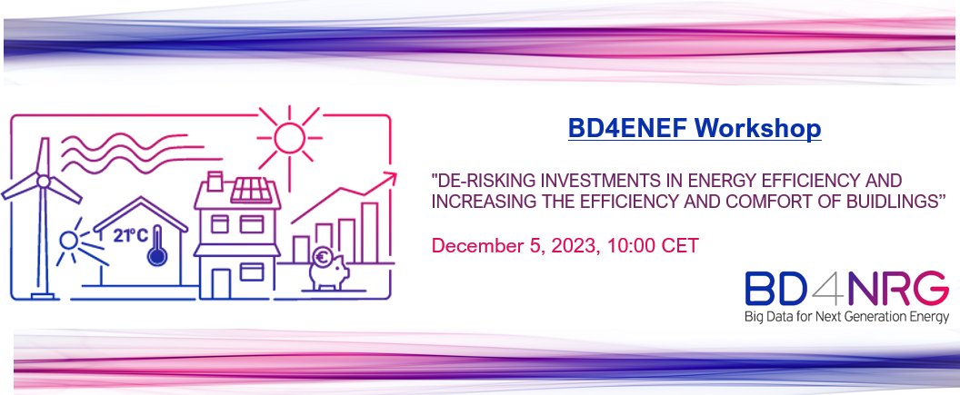 BD4NRG (@bd4nrg) on Twitter photo ๐ฃ 1โฃstย upcoming #BD4NRG workshop ๐๐ฅ
๐ง Join & learn about "BD-4-ENEF" Large Scale Pilots ๐ focus on increasing the #efficiency & #comfort of #buildings ๐๏ธ & de-risking #investments in #energyefficiency !๐
๐๏ธ December 5th
๐ 10:00 CET
๐ Register ๐ shorturl.at/gvPU7 ๐ฃ 1โฃstย upcoming #BD4NRG workshop ๐๐ฅ
๐ง Join & learn about "BD-4-ENEF" Large Scale Pilots ๐ focus on increasing the #efficiency & #comfort of #buildings ๐๏ธ & de-risking #investments in #energyefficiency !๐
๐๏ธ December 5th
๐ 10:00 CET
๐ Register ๐ shorturl.at/gvPU7