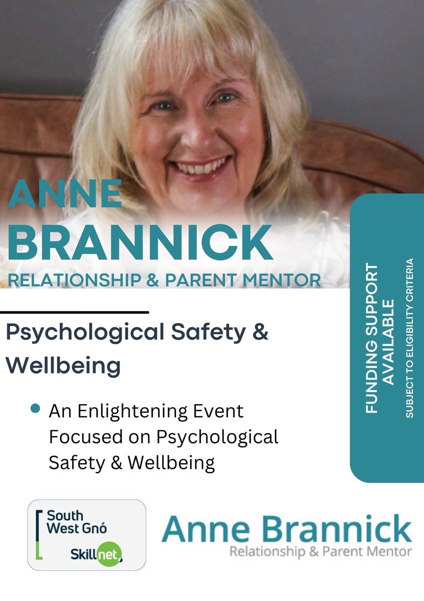South West Gnó (@swgskillnet) on Twitter photo Join Anne Brannick for an in-person event, delving deep into the importance of psychological safety.
For further information/ registration please log on to southwestgno.com or email: info@southwestgno.com Join Anne Brannick for an in-person event, delving deep into the importance of psychological safety.
For further information/ registration please log on to southwestgno.com or email: info@southwestgno.com