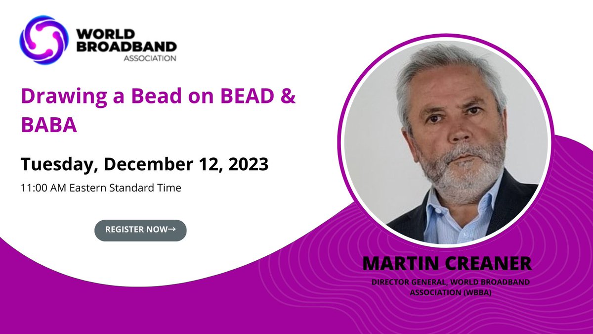 Speaker Spotlight: Presenting Martin Creaner, Director General of the WBBA, at the upcoming webinar on December 12th. Martin brings a wealth of experience advising boards in communications and high-tech industries, from emerging digital economy firms to market leaders.

Register