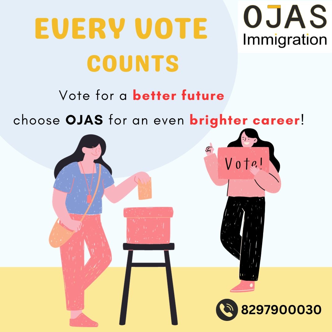 ImmigrationOjas's tweet photo. Vote for a better future, choose OJAS for an even brighter career!  
Hurry up, 2024 intakes are now open.  

#OJASIMMIGRATION #StudyAbroad2023 #StudyAbroad2024 https://t.co/MRuQdArLTe