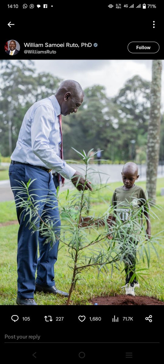 DrMauriceWambua's tweet photo. Thank you HE William Ruto @WilliamsRuto for finding it good to connect with this visionary boy in climate change.This is how things work and in fullness of time this boy may be a great man.Cheers for showing love to our own son. Its remarkable, incredible and recommendable action https://t.co/293Qo9pryj