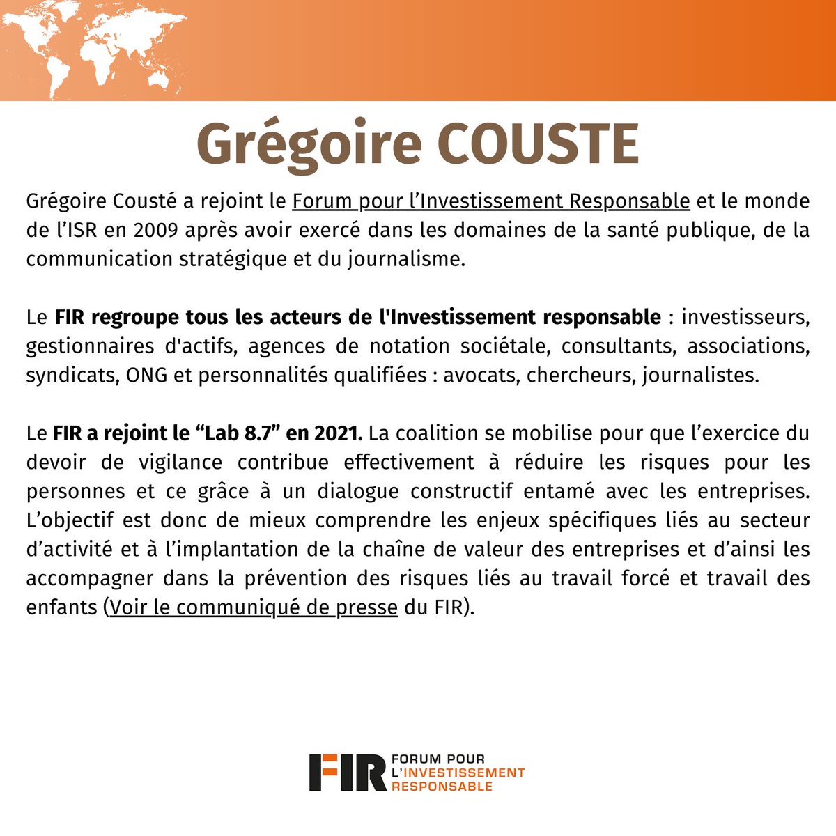 👁 Découvrez les intervenants de notre table ronde exceptionnelle : "Agir contre le travail forcé et le travail des enfants : l'impulsion d'une large coalition"     

Pour en savoir plus, inscrivez vous à l'évènement ! 

<a href="/MaximeGln/">Maxime Goualin</a>