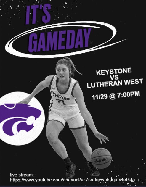 It's Game Day for your Keystone Lady Wildcats Basketball team (1-0) vs Lutheran West  (1-0).

The Games will be Live-streamed:

youtube.com/channel/UC7SRn…

5:30pm - JV
7:00pm - Var

#KeystoneLadyWildcatsBasketball
#Let'sGo