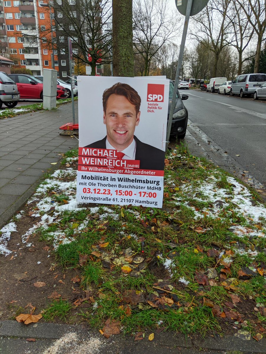 Veranstaltung zur Mobilität in Wilhelmsburg von der Hamburger SPD. 

Sonntag, 03.12.23, 15 - 17 Uhr. Veringstraße 61, 21107 Hamburg.