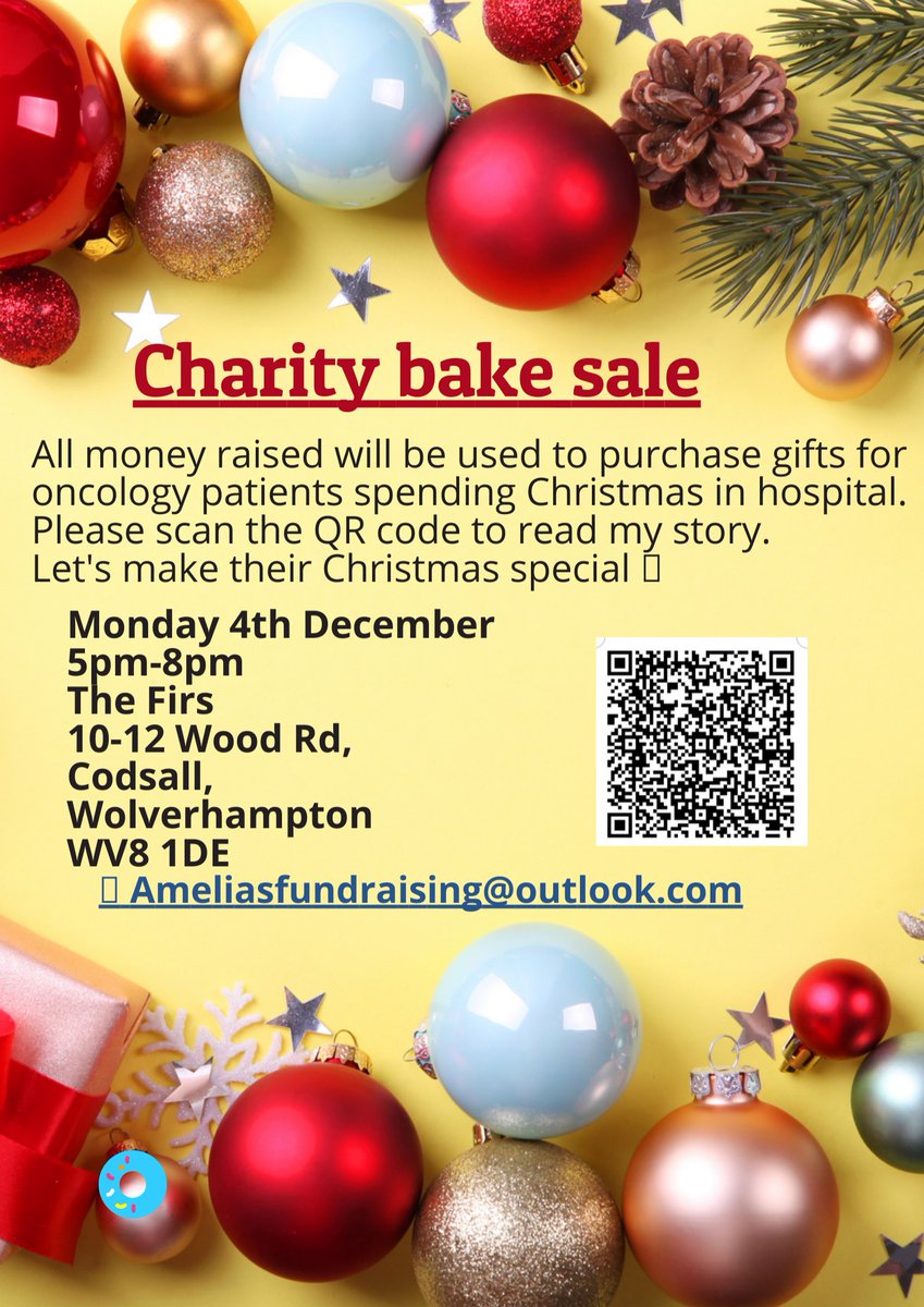 Amelia, aged 9 from Codsall is raising money for children battling with cancer and is hosting a Charity Bake Sale - details below. Amelia is a special young lady and her story of coping with disabilities is inspirational. She is hoping to raise £2,000.