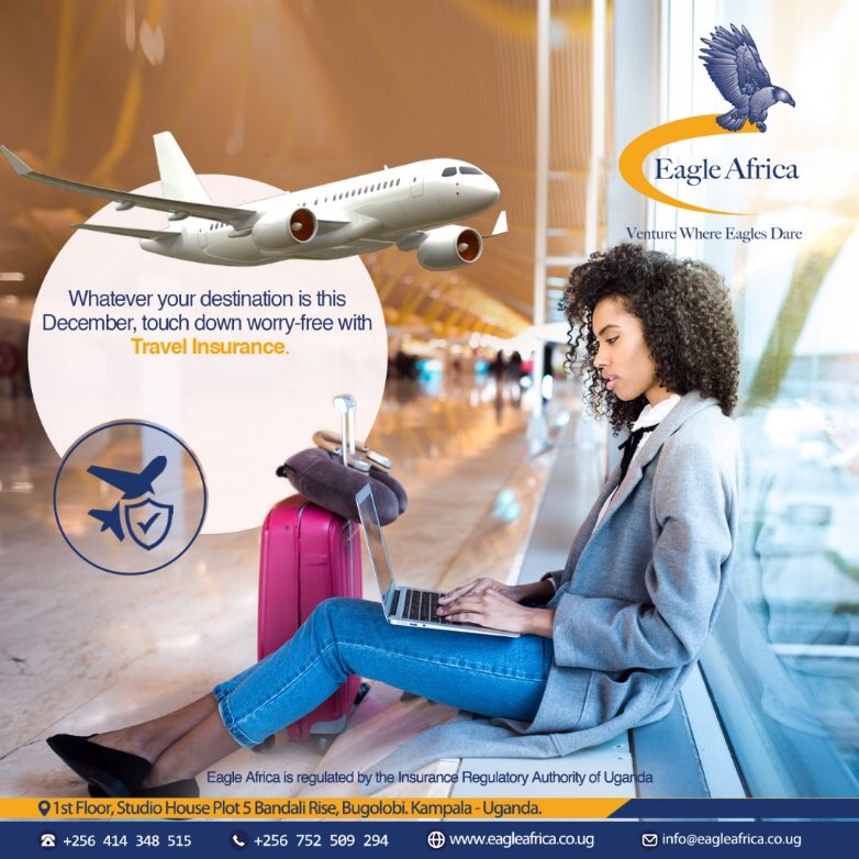 EagleAfricaUG's tweet photo. It is the season to catch flights.
Touch the sky worry-free by taking out a Travel Insurance Cover.
This cover provides coverage against a variety of risks related to travel.
Find us a Studio House, 1st Floor, Bandali Rise, Bugolobi.
#EagleAfrica #TravelInsuranceCover https://t.co/8AWtkXhncF
