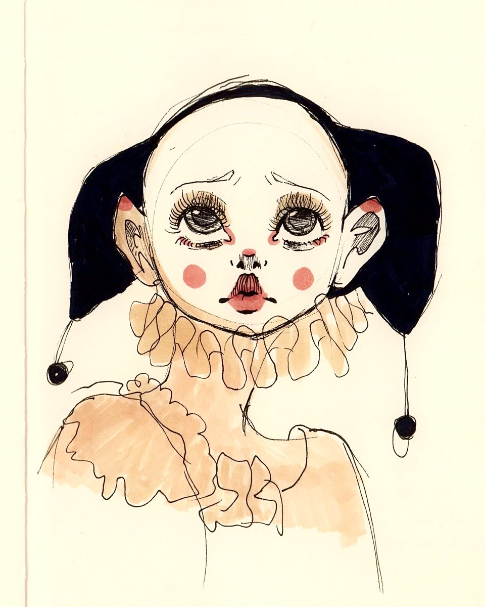 eme_alc's tweet photo. Sketch de un payasate que encontré en pinterest 🎪 https://t.co/lH742w8tIl