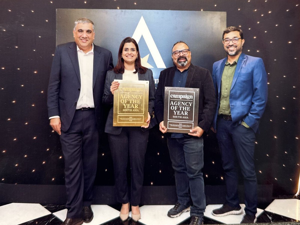 2 Wins and 3 Cheers!!! We are honoured and proud to bring two awards home last evening. Campaign AOY, South Asia Event Marketing Agency of the year - Gold (We won this last year too) and Campaign AOY, South Asia Brand Experience Agency of the year Silver. @tobaccowala