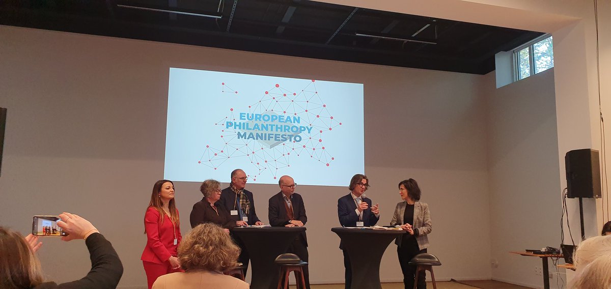 Launching @philea_eu #PhilanthropyManifesto a roadmap for #foundations and a call ahead #2024Elections Monday, under @eu2023es Council Recommendations on developing Social Economy framework conditions were approved. Thanks @SpainCoE Elena San José @angelfont
