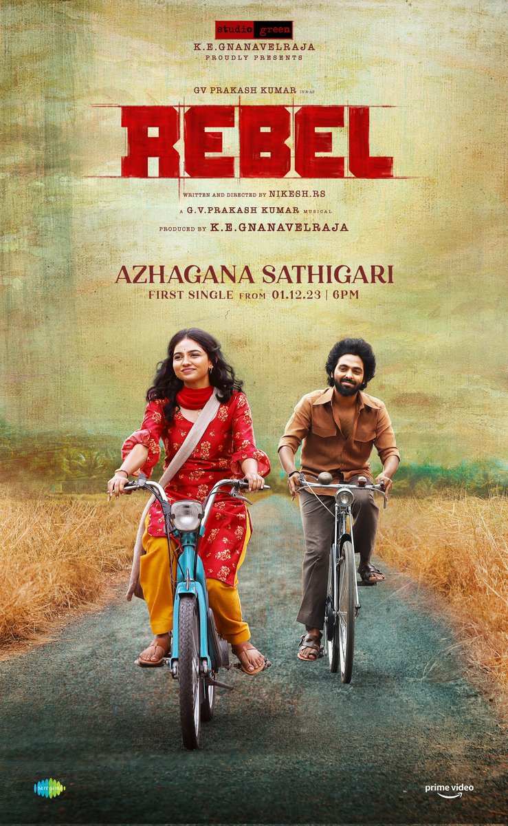 Yuvraaj (@proyuvraaj) on Twitter photo Be prepared for a moment of pure love 💞
#AzhaganaSathigari, First Single from #Rebel releasing on 01.12.23 @ 6pm 💗
#RebelFirstSingle
<a href="/StudioGreen2/">Studio Green</a> <a href="/GnanavelrajaKe/">Gnanavelraja Ke</a> <a href="/gvprakash/">G.V.Prakash Kumar</a> <a href="/NikeshRs/">Nikesh .Rs</a> #MamithaBaiju @arunkrishna_21 @vetrekrishnan <a href="/stuntsaravanan/">R Sakthi saravanan</a> @yuvrajganesan <a href="/NehaGnanavel/">neha nehu:)</a> Be prepared for a moment of pure love 💞
#AzhaganaSathigari, First Single from #Rebel releasing on 01.12.23 @ 6pm 💗
#RebelFirstSingle
<a href="/StudioGreen2/">Studio Green</a> <a href="/GnanavelrajaKe/">Gnanavelraja Ke</a> <a href="/gvprakash/">G.V.Prakash Kumar</a> <a href="/NikeshRs/">Nikesh .Rs</a> #MamithaBaiju @arunkrishna_21 @vetrekrishnan <a href="/stuntsaravanan/">R Sakthi saravanan</a> @yuvrajganesan <a href="/NehaGnanavel/">neha nehu:)</a>