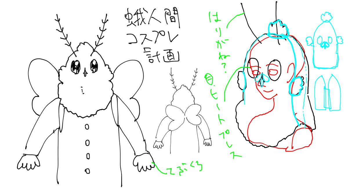 蛾人間コスプレ計画です。 