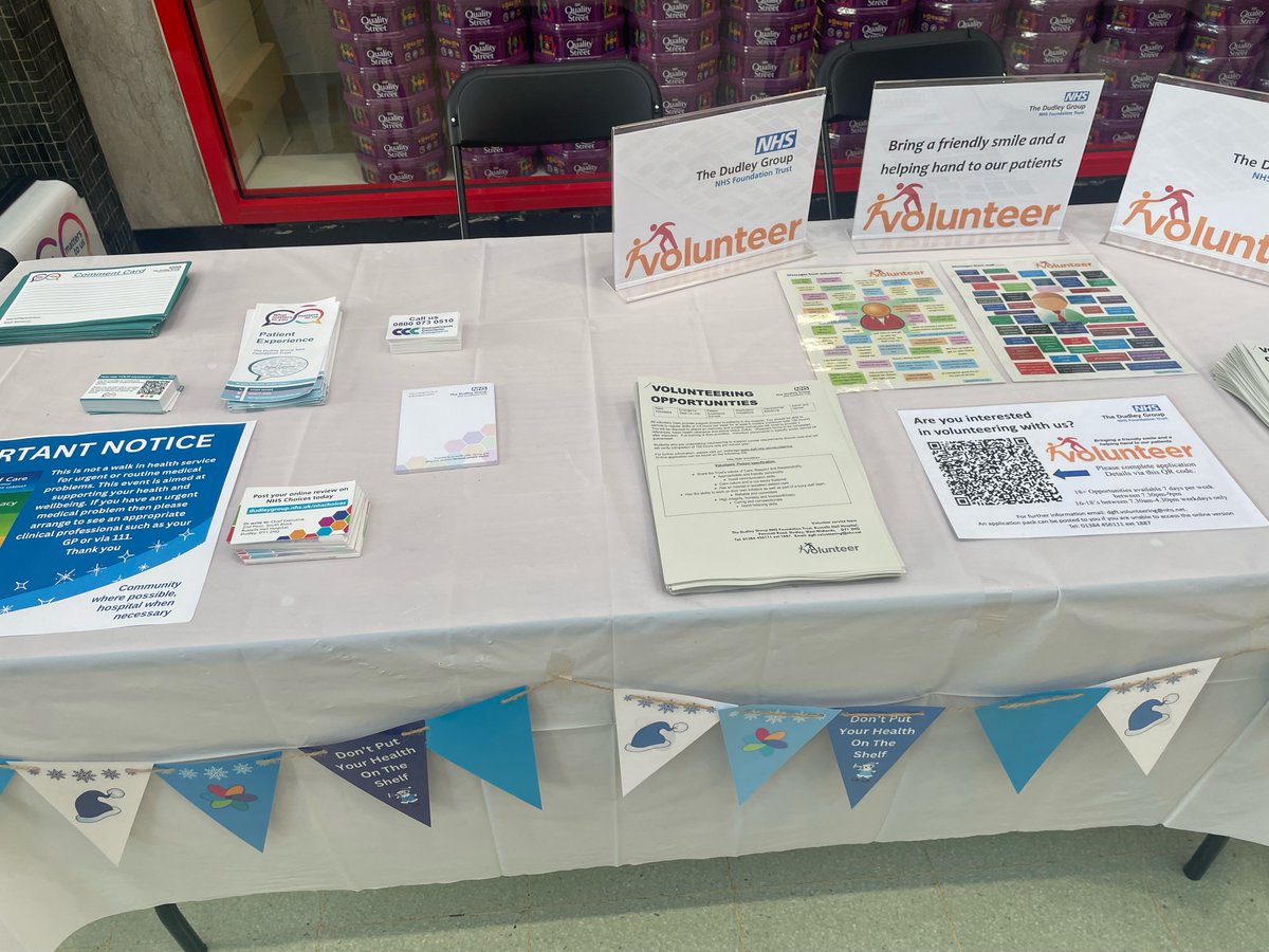 Patient Experience (DGFT) (@dgft_ptex) on Twitter photo Today the Patient Experience Team and Volunteers team visited Churchill Shopping Centre to attend the 'Don’t Leave your Health on the Shelf' event. Good feedback from patients! <a href="/jillfaulkner65/">Jill Faulkner</a> @DudleyGroupCEO <a href="/DudleyGroupNHS/">The Dudley Group</a> Today the Patient Experience Team and Volunteers team visited Churchill Shopping Centre to attend the 'Don’t Leave your Health on the Shelf' event. Good feedback from patients! <a href="/jillfaulkner65/">Jill Faulkner</a> @DudleyGroupCEO <a href="/DudleyGroupNHS/">The Dudley Group</a>