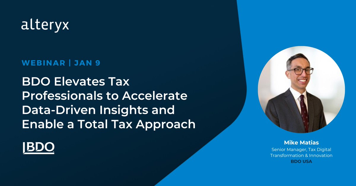 MJSolutions_uk's tweet image. Elevate your tax department from reactive to proactive with tools that enable them to focus on high-value activities without relying on #DataExperts. Join our live webinar with BDO USA on January 1st.

👉 Register: ow.ly/1AhZ104ZyUL

#TaxAnalytics #DigitalTransformation
