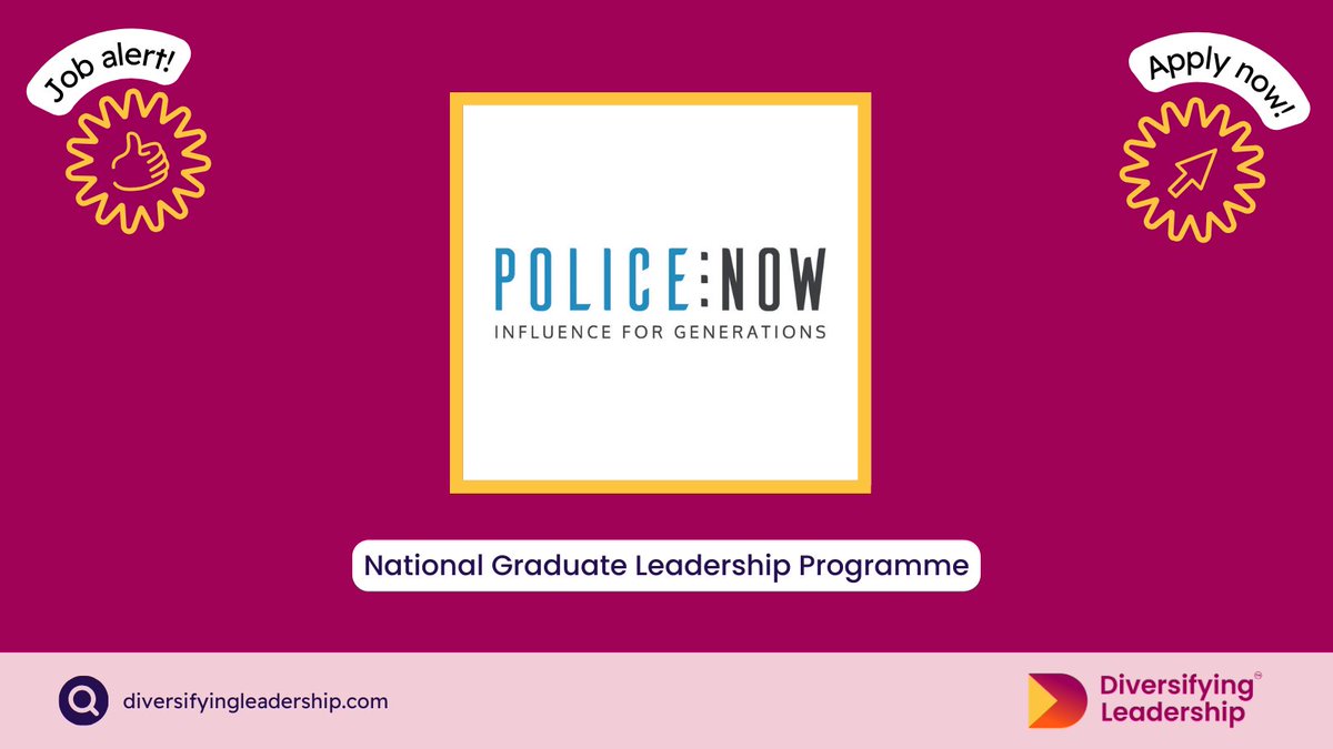 📣 National Graduate Leadership Programme - @Police_Now 💰£36,775 📍London ⏳January/February 2024 Want to develop your resilience, leadership and problem-solving abilities required as a neighbourhood police officer? Apply now via ow.ly/M2cO50QcnBM