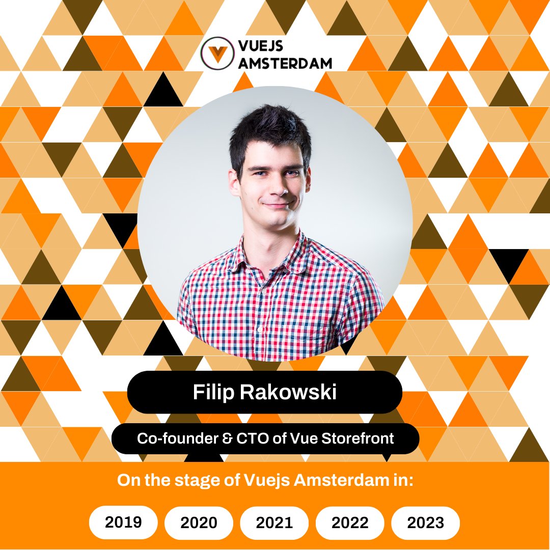 Vuejs Amsterdam (@vuejsamsterdam) on Twitter photo 🎉 Brace yourselves for the 6th round with <a href="/filrakowski/">Filip Rakowski</a> at Vuejs Amsterdam!
🚀 The Co-Founder and CTO of <a href="/VueStorefront/">Vue Storefront</a> has dazzled us with performance insights every year. What's his next revelation? Join us for another thrilling session! 🌟
👉hubs.li/Q02bkyCl0 🎉 Brace yourselves for the 6th round with <a href="/filrakowski/">Filip Rakowski</a> at Vuejs Amsterdam!
🚀 The Co-Founder and CTO of <a href="/VueStorefront/">Vue Storefront</a> has dazzled us with performance insights every year. What's his next revelation? Join us for another thrilling session! 🌟
👉hubs.li/Q02bkyCl0