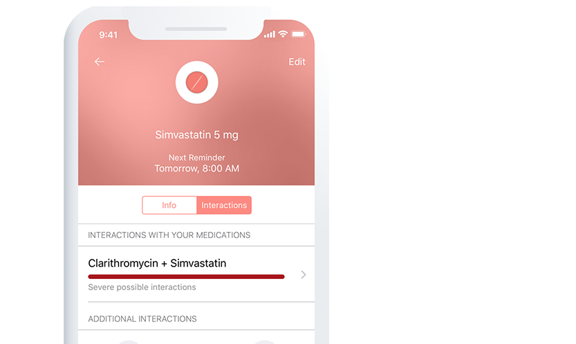 Tracking multiple meds from different healthcare providers? Stay safe and get notified if two or more meds may have an adverse interaction. We’ve alerted more than 200,000 potentially harmful interactions for people to discuss with their doctors.