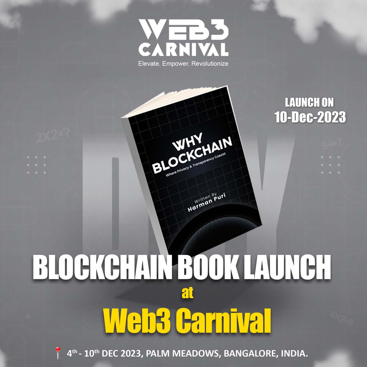 📚 Exciting news at #Web3Carnival! 🎉

Join us for the exclusive launch of "Why Blockchain" a groundbreaking book unlocking the mysteries of blockchain technology 🚀by <a href="/puri_hs/">Harman Puri</a>

🔗 Dive into the pages that demystify the power of decentralized innovation💪 

Let's embark on this