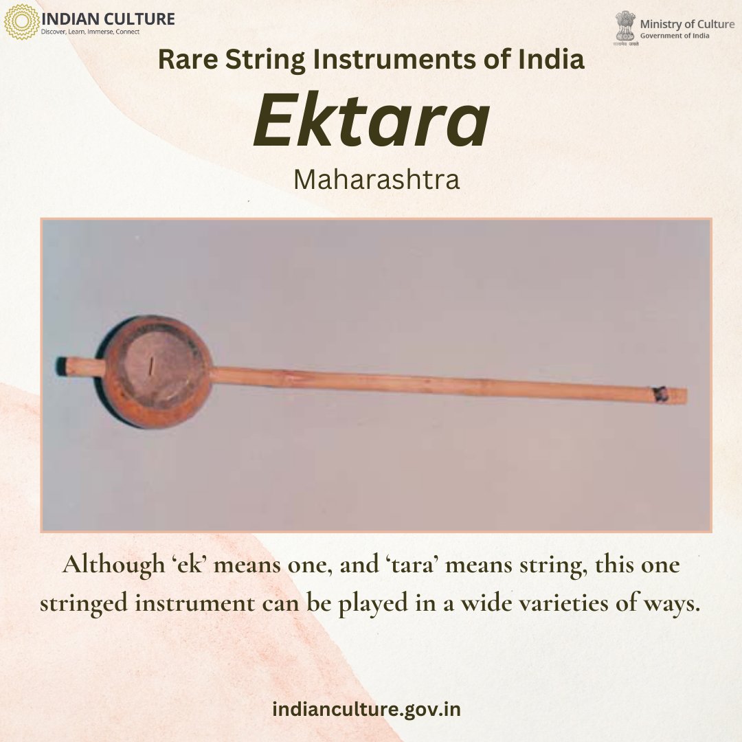 _IndianCulture's tweet photo. From the number of strings to how they are played, every stringed instrument has its own quirk. Discover more rare musical instruments of India on https://t.co/ONhoyBnv3c
#raremusicalinstruments #hindustanimusic #carnaticmusic #natyashashtra #stringedinstrument #ektara #music https://t.co/Gj2oSvADND